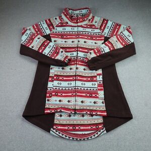 Outback Trading Co Jacket Womens M Brown Faith Aztec Fleece Full Zip Western